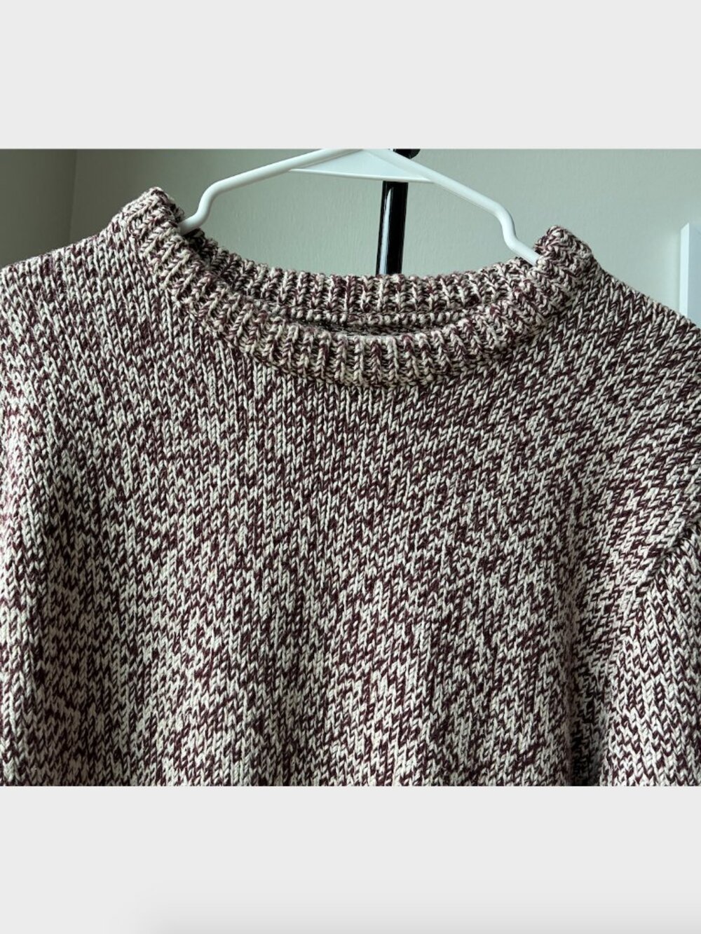 J. Crew Marled Cotton Crewneck Sweater in Brown and White - Size M - Picture 3 of 7